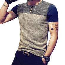 Load image into Gallery viewer, 2020 Summer Fashion Men&#39;s T Shirt Casual Patchwork Short Sleeve T Shirt Mens Clothing Trend Casual Slim Fit Hip-Hop Top Tees 5XL
