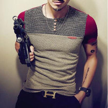 Load image into Gallery viewer, 2020 Summer Fashion Men&#39;s T Shirt Casual Patchwork Short Sleeve T Shirt Mens Clothing Trend Casual Slim Fit Hip-Hop Top Tees 5XL
