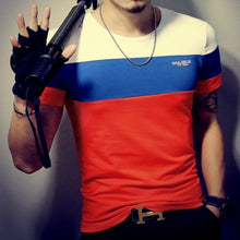 Load image into Gallery viewer, 2020 Summer Fashion Men&#39;s T Shirt Casual Patchwork Short Sleeve T Shirt Mens Clothing Trend Casual Slim Fit Hip-Hop Top Tees 5XL
