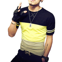 Load image into Gallery viewer, 2020 Summer Fashion Men&#39;s T Shirt Casual Patchwork Short Sleeve T Shirt Mens Clothing Trend Casual Slim Fit Hip-Hop Top Tees 5XL
