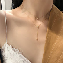 Load image into Gallery viewer, Kpop Fashion Gold color Choker Necklace Women Cute Girl Double Layer Chain statement Necklace for Women Jewelry Wholesale 2020

