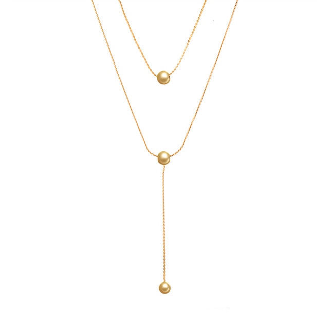 Kpop Fashion Gold color Choker Necklace Women Cute Girl Double Layer Chain statement Necklace for Women Jewelry Wholesale 2020